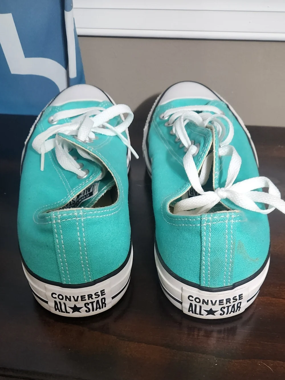Mens Converse Classic Low-Top Canvas Sneakers in Teal Size 13